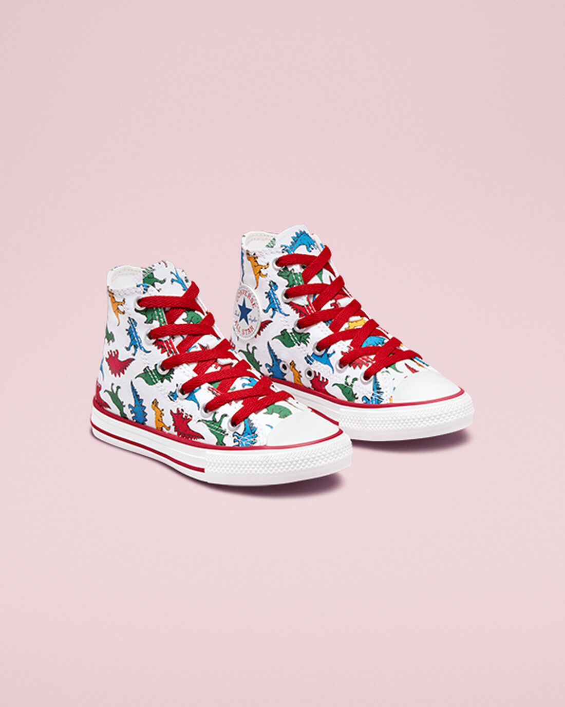 Girls' Converse Chuck Taylor All Star Dinosaurs High Top Sneakers White/Red/Blue | Australia-69871