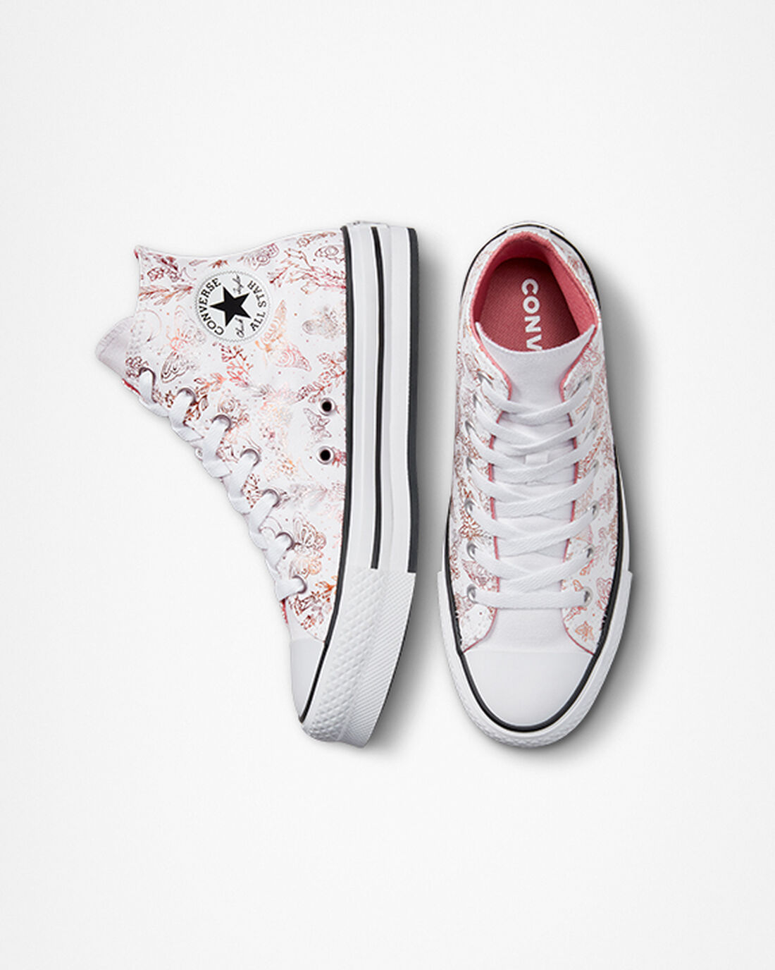 Girls' Converse Chuck Taylor All Star EVA Lift High Top Sneakers White/Pink/Black | Australia-07381