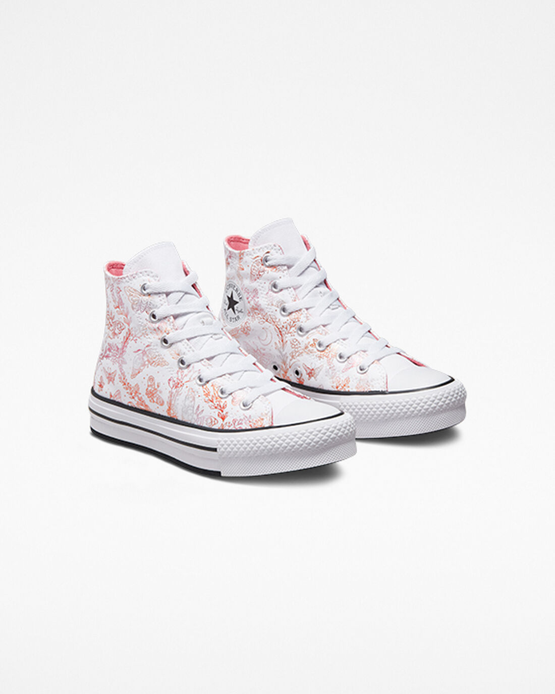 Girls' Converse Chuck Taylor All Star EVA Lift High Top Sneakers White/Pink/Black | Australia-07381