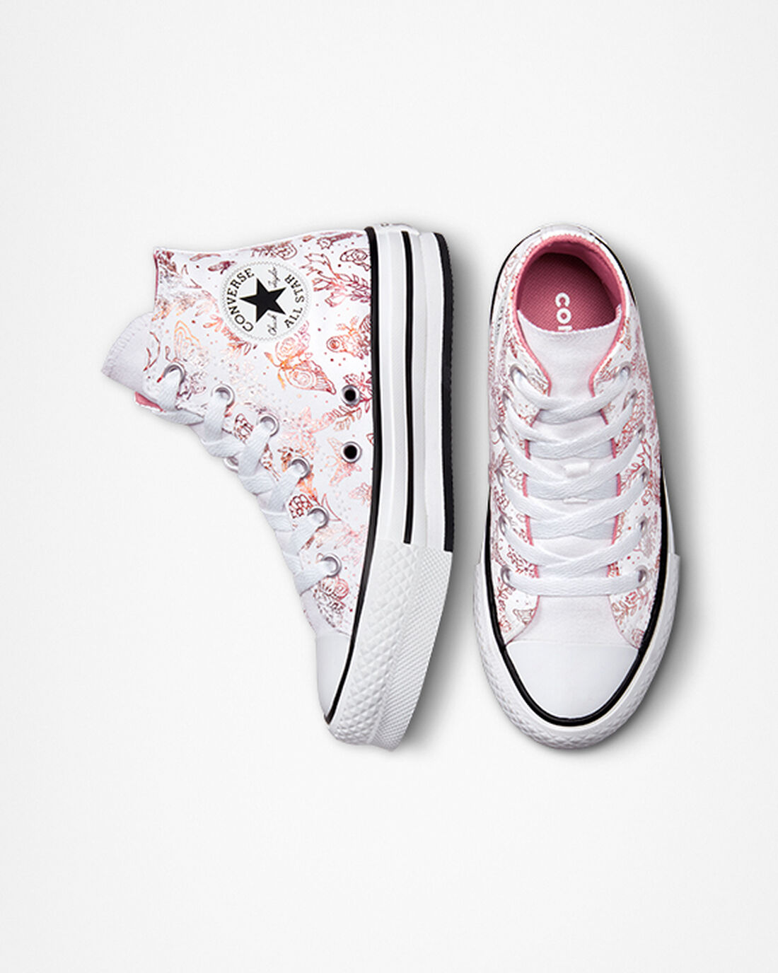 Girls' Converse Chuck Taylor All Star EVA Lift High Top Sneakers White/Pink/Black | Australia-14280