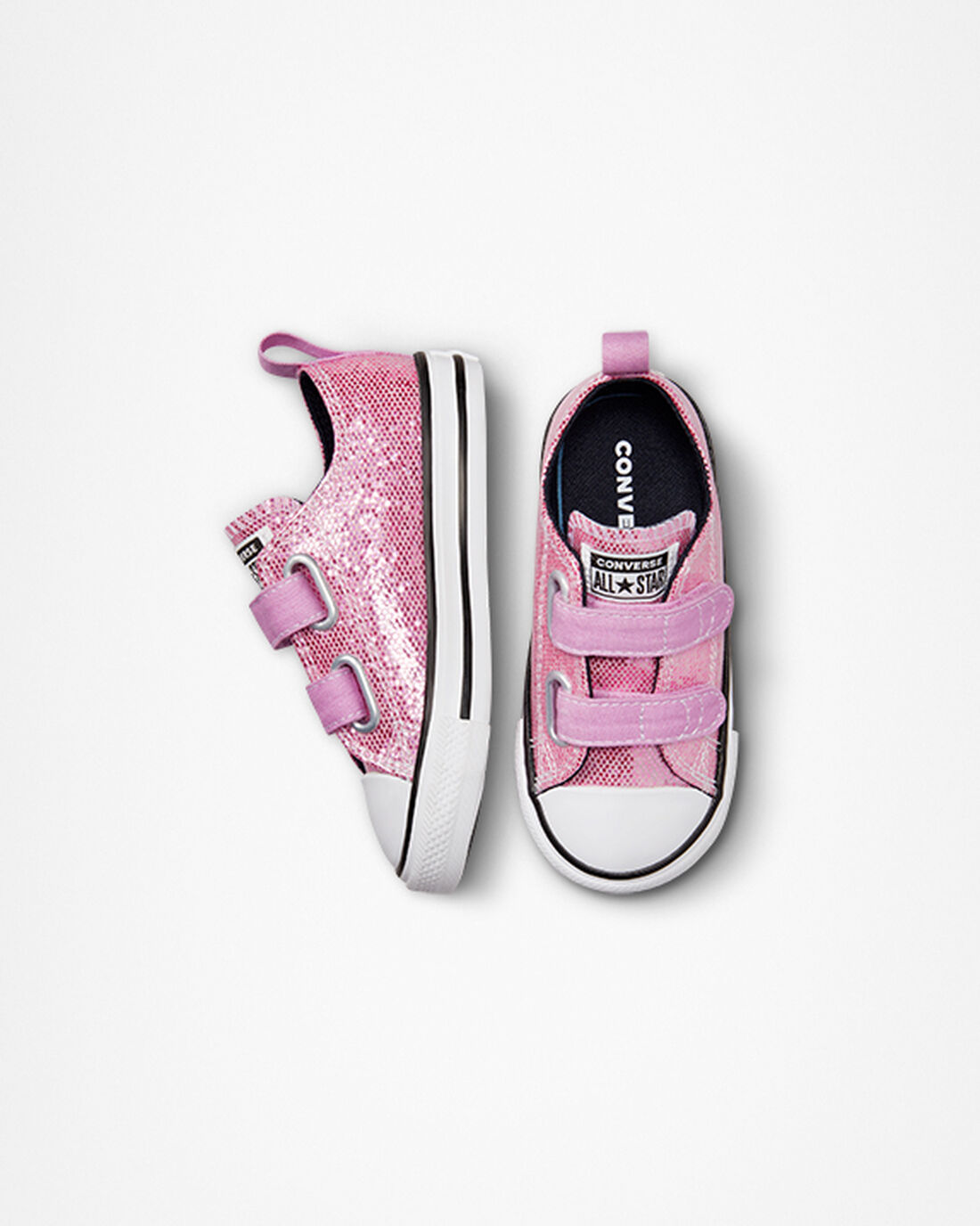 Girls' Converse Chuck Taylor All Star Easy-On Glitter Sneakers Pink/Black | Australia-23068