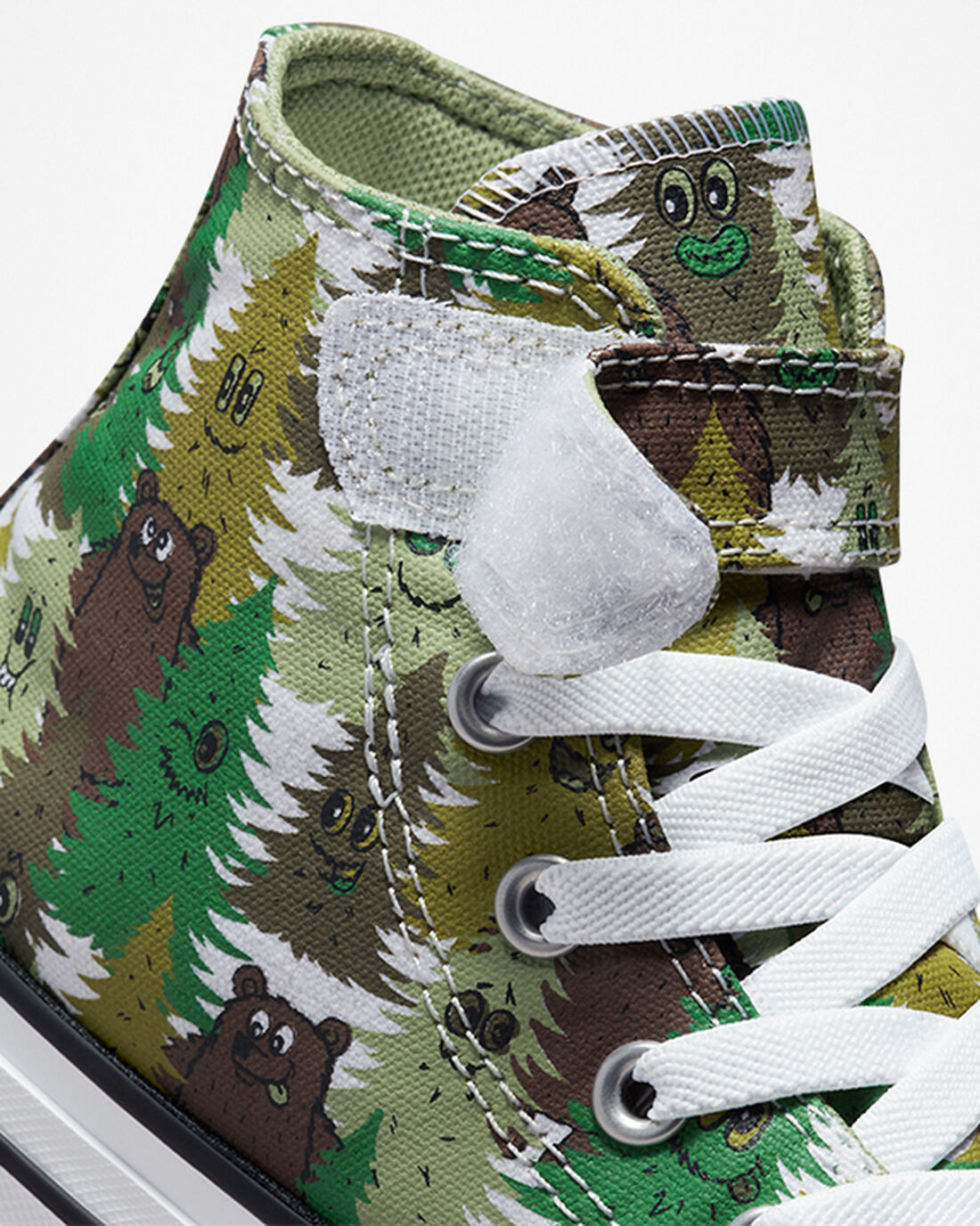 Girls' Converse Chuck Taylor All Star Easy-On Forest Camo High Top Sneakers White/Green | Australia-48329