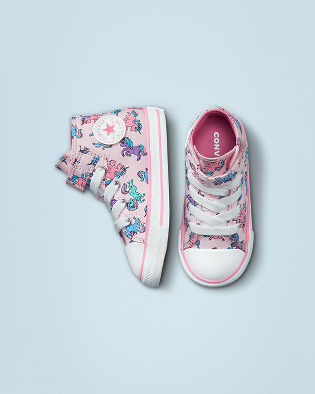 Girls' Converse Chuck Taylor All Star Easy-On Unicorns High Top Sneakers Pink/Blue | Australia-67184