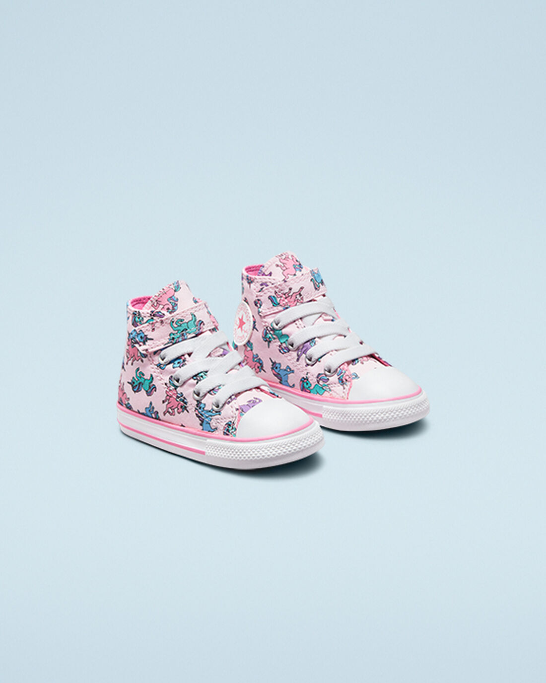 Girls' Converse Chuck Taylor All Star Easy-On Unicorns High Top Sneakers Pink/Blue | Australia-67184