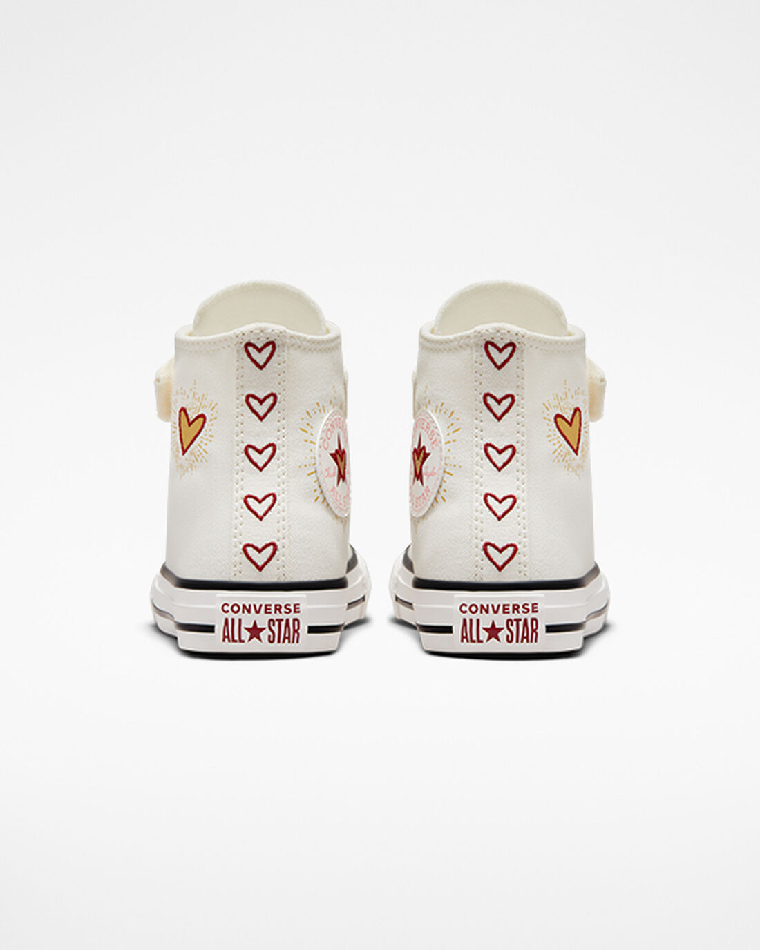 Girls' Converse Chuck Taylor All Star Easy-On Hearts High Top Sneakers White/Dark Red | Australia-84139