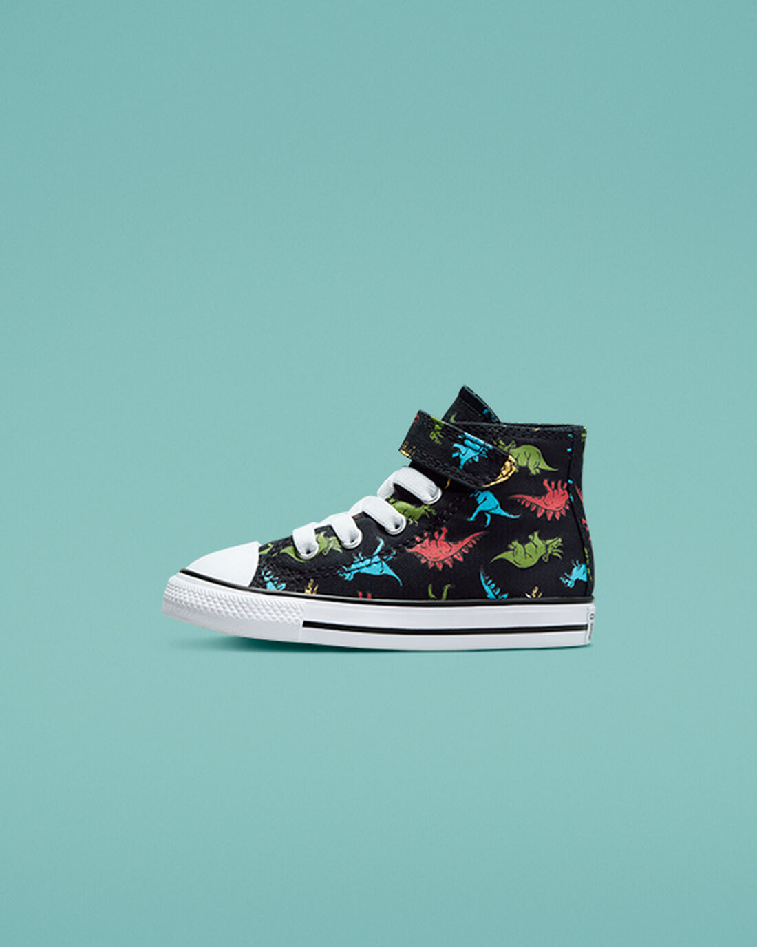 Girls' Converse Chuck Taylor All Star Easy-On Dinosaurs High Top Sneakers Black/Red/Blue | Australia-95476