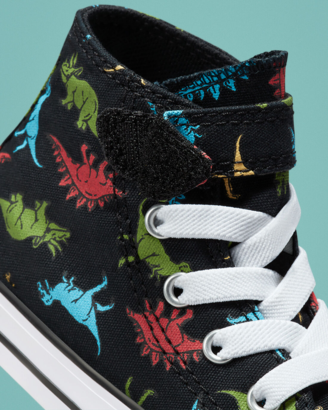 Girls' Converse Chuck Taylor All Star Easy-On Dinosaurs High Top Sneakers Black/Red/Blue | Australia-95476