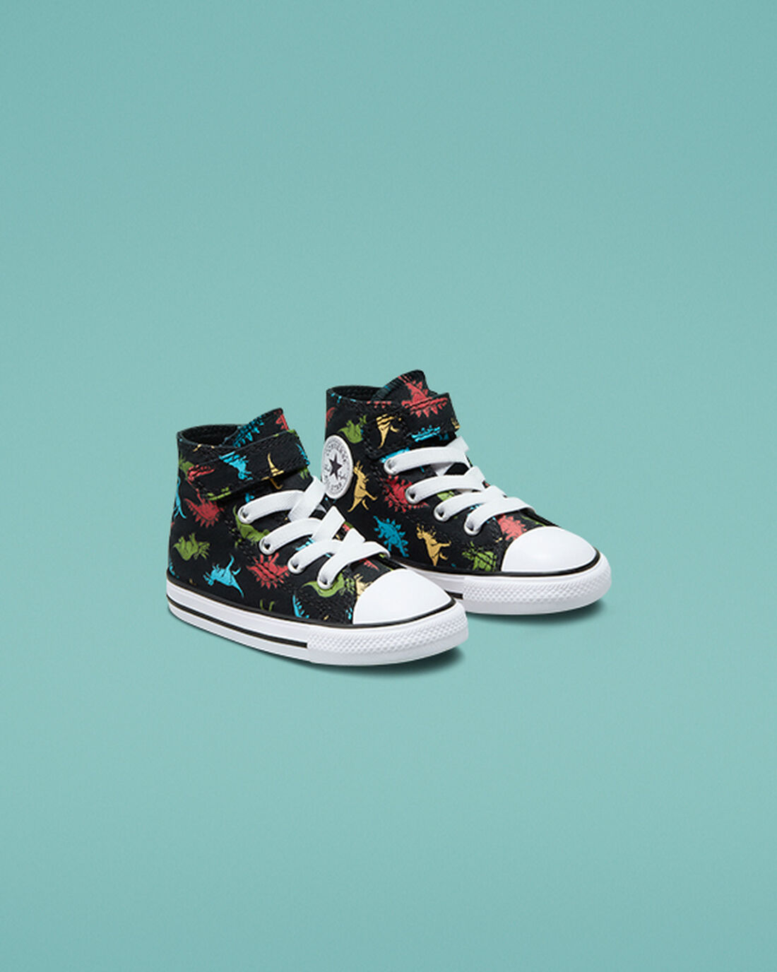 Girls' Converse Chuck Taylor All Star Easy-On Dinosaurs High Top Sneakers Black/Red/Blue | Australia-95476