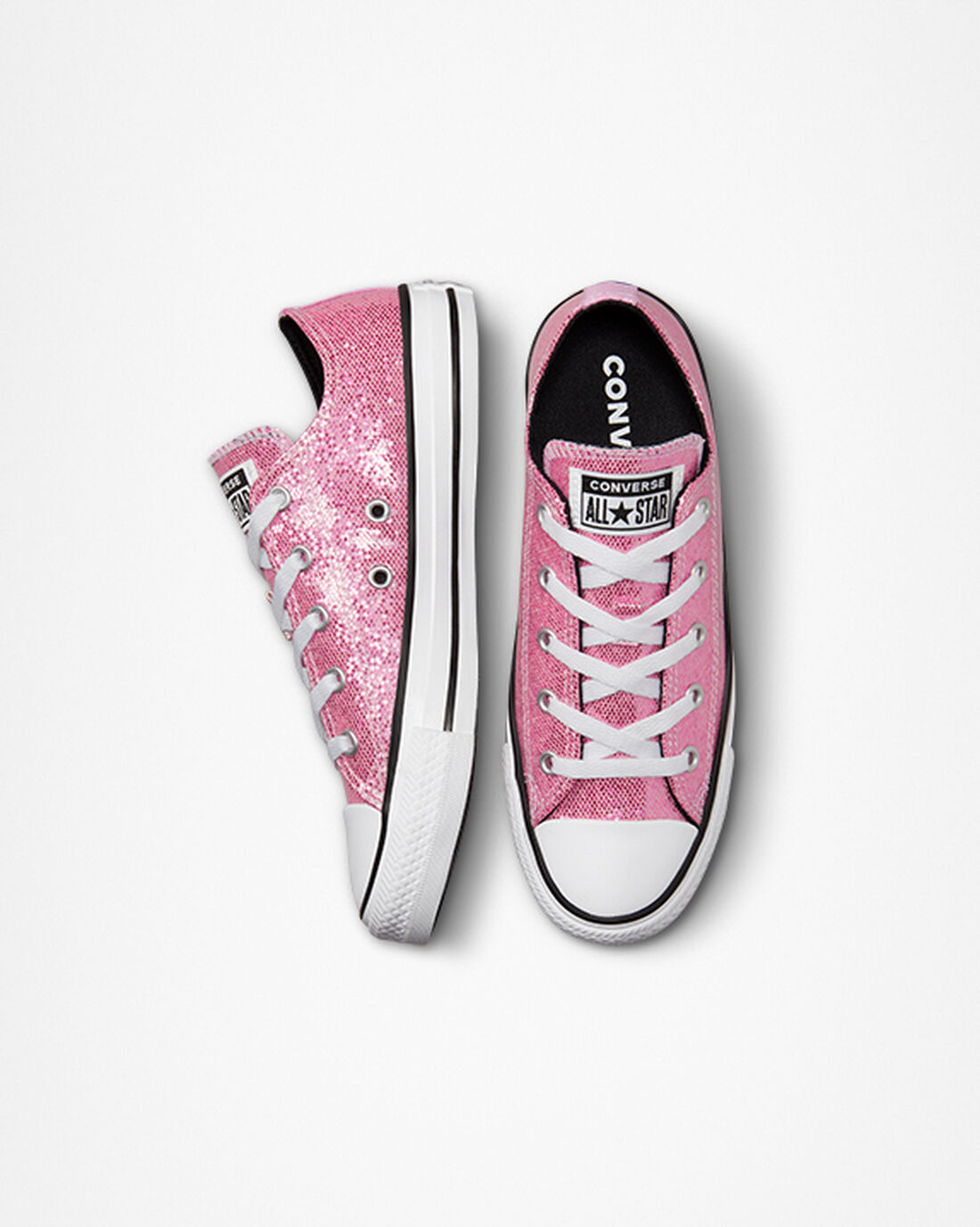 Girls' Converse Chuck Taylor All Star Glitter Sneakers Pink/Black | Australia-05431