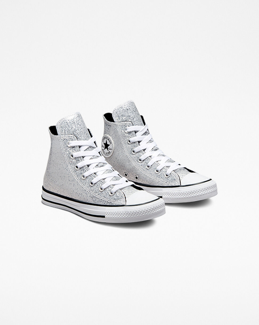 Girls' Converse Chuck Taylor All Star Glitter High Top Sneakers Silver/Grey/Black | Australia-14790