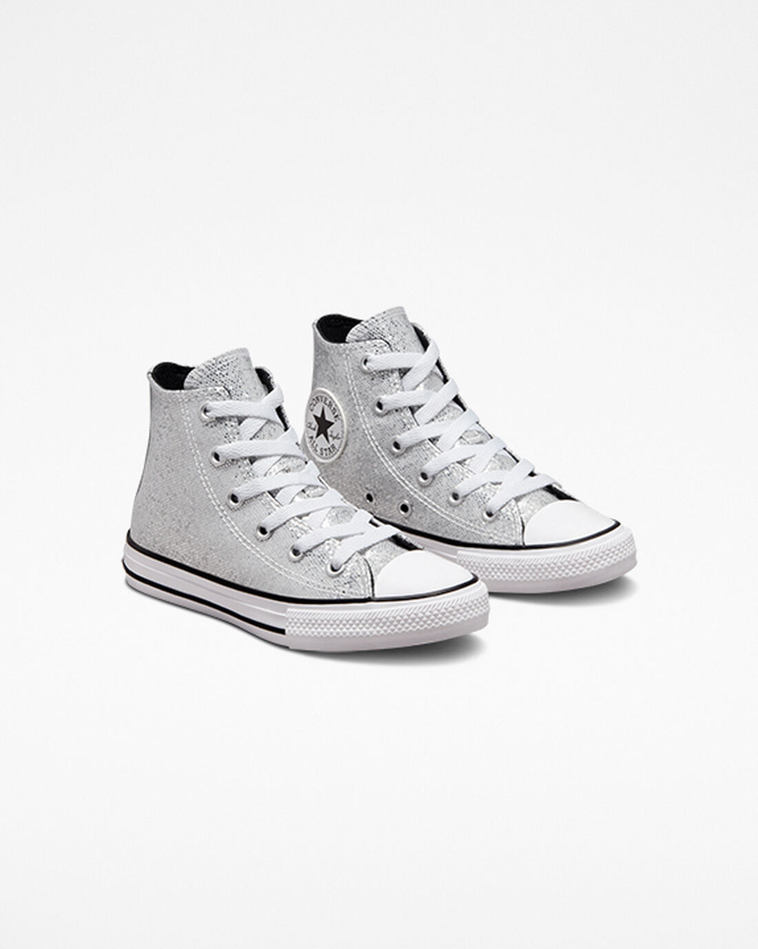 Girls' Converse Chuck Taylor All Star Glitter High Top Sneakers Silver/Grey/Black | Australia-25706