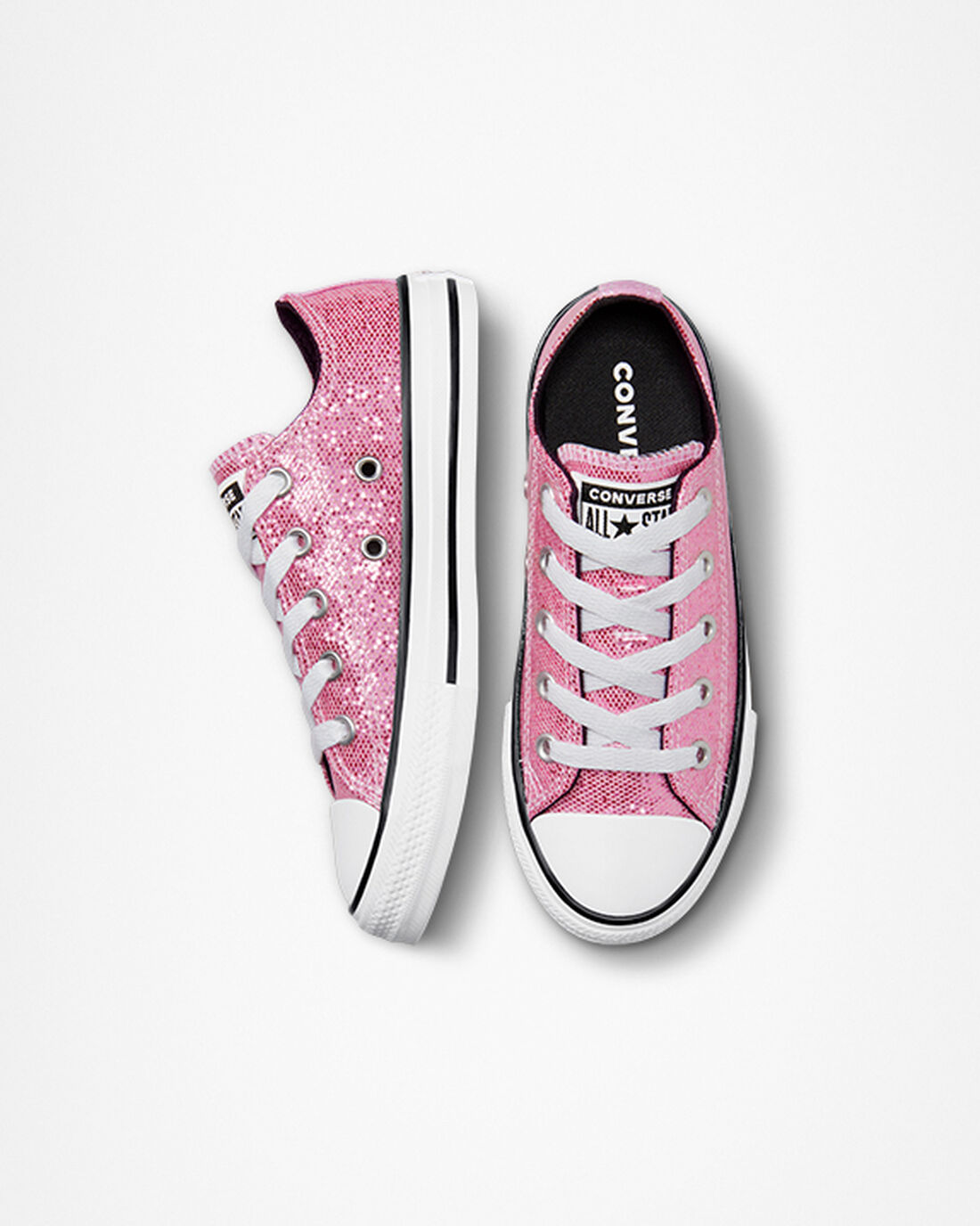 Girls' Converse Chuck Taylor All Star Glitter Sneakers Pink/Black | Australia-40396