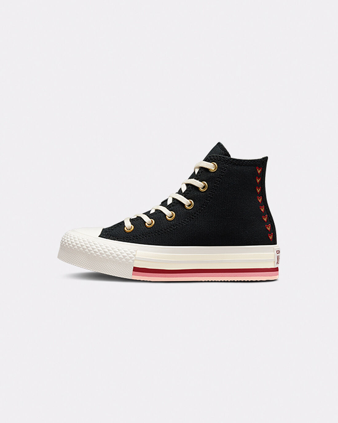 Girls' Converse Chuck Taylor All Star Lift High Top Sneakers Black | Australia-13948