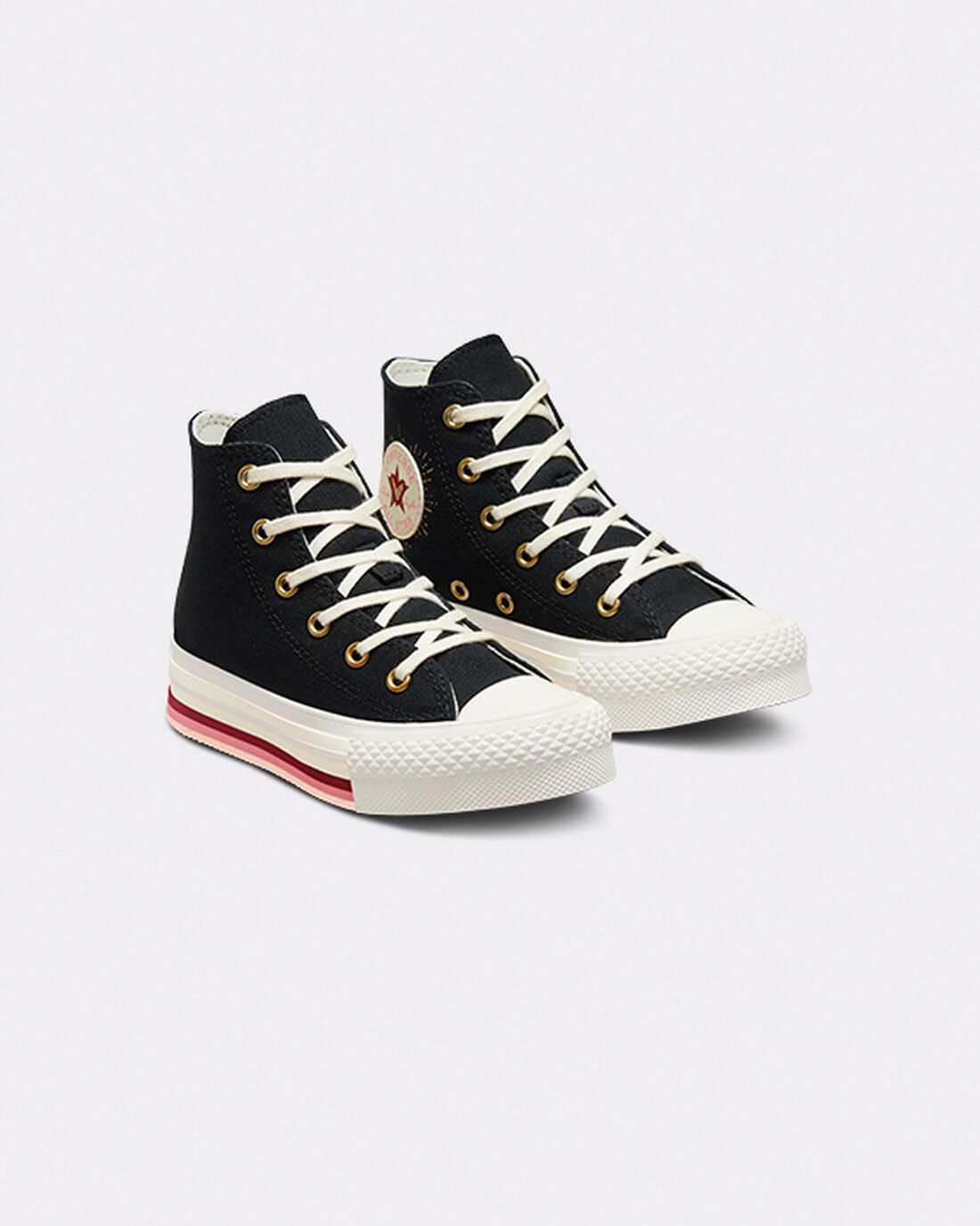 Girls' Converse Chuck Taylor All Star Lift High Top Sneakers Black | Australia-13948