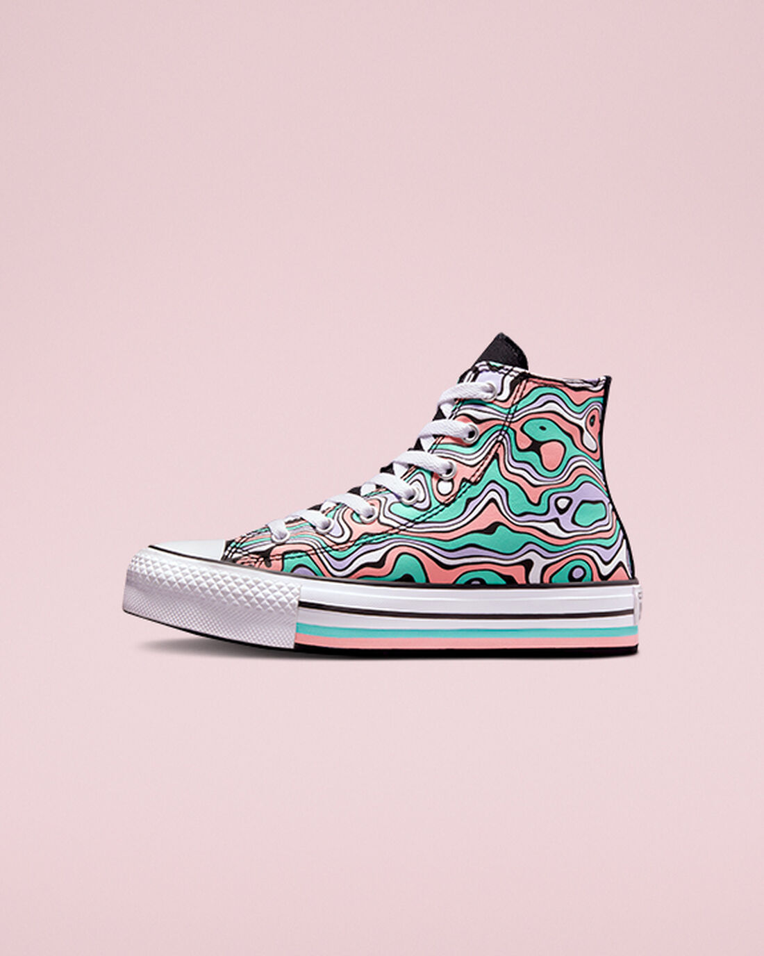 Girls' Converse Chuck Taylor All Star Lift High Top Sneakers Light Turquoise/Coral | Australia-18926