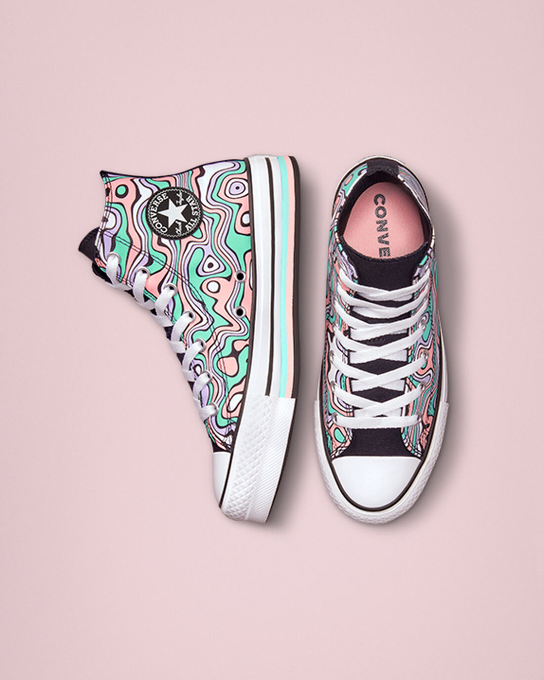 Girls' Converse Chuck Taylor All Star Lift High Top Sneakers Light Turquoise/Coral | Australia-18926