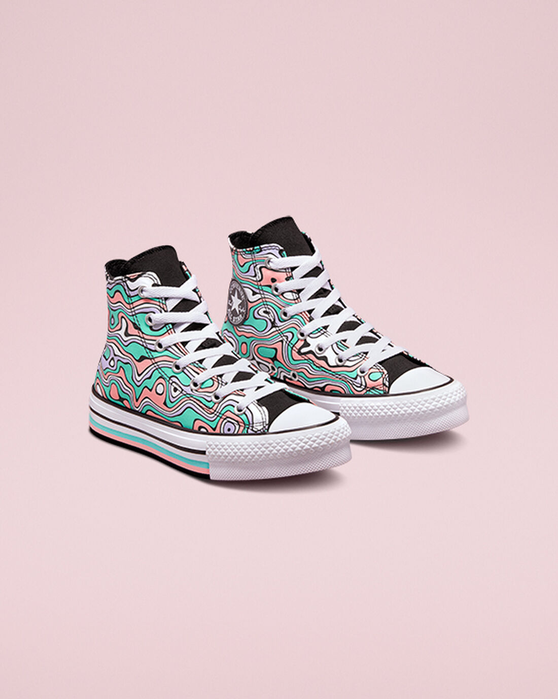 Girls' Converse Chuck Taylor All Star Lift High Top Sneakers Light Turquoise/Coral | Australia-18926