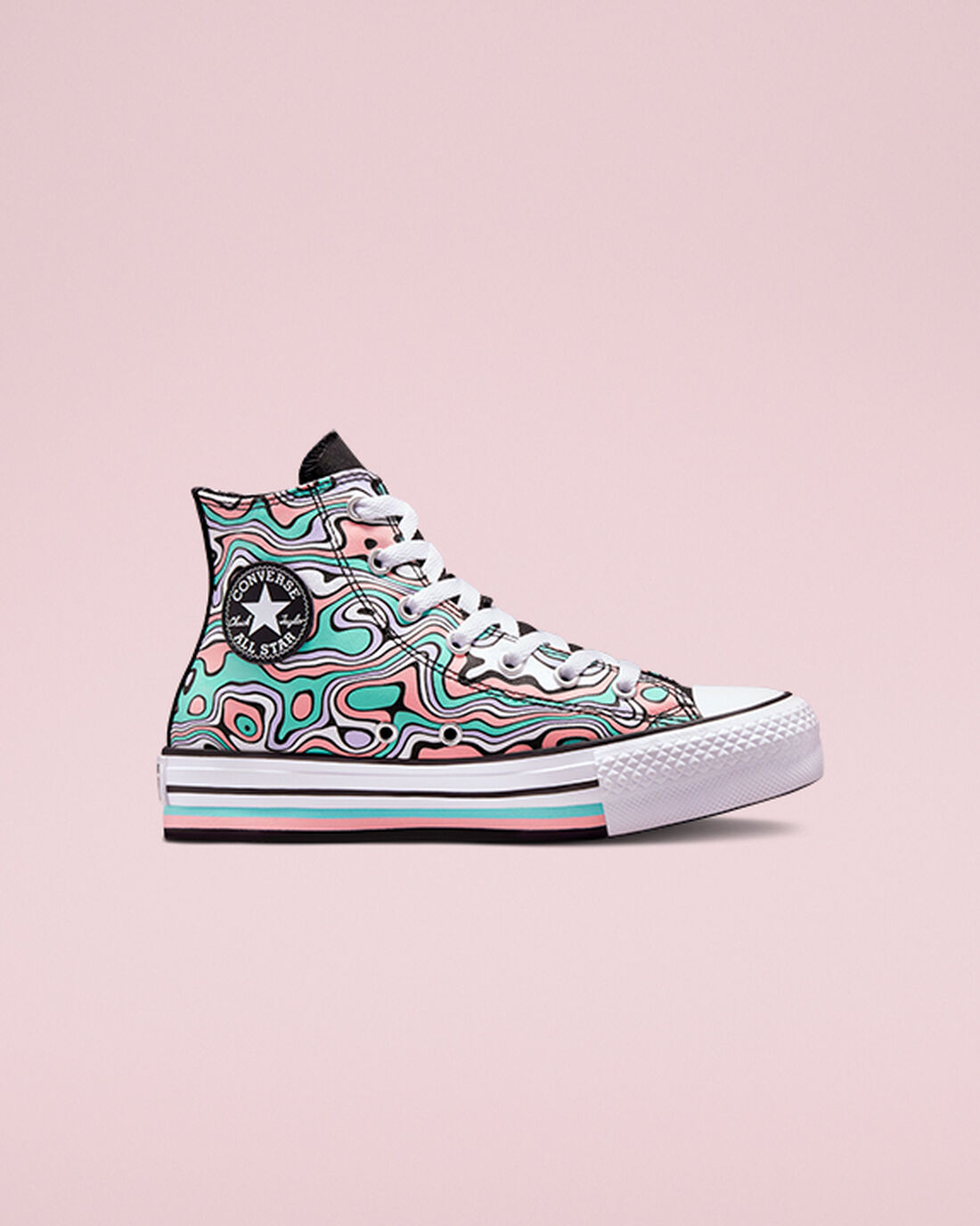 Girls\' Converse Chuck Taylor All Star Lift High Top Sneakers Light Turquoise/Coral | Australia-18926