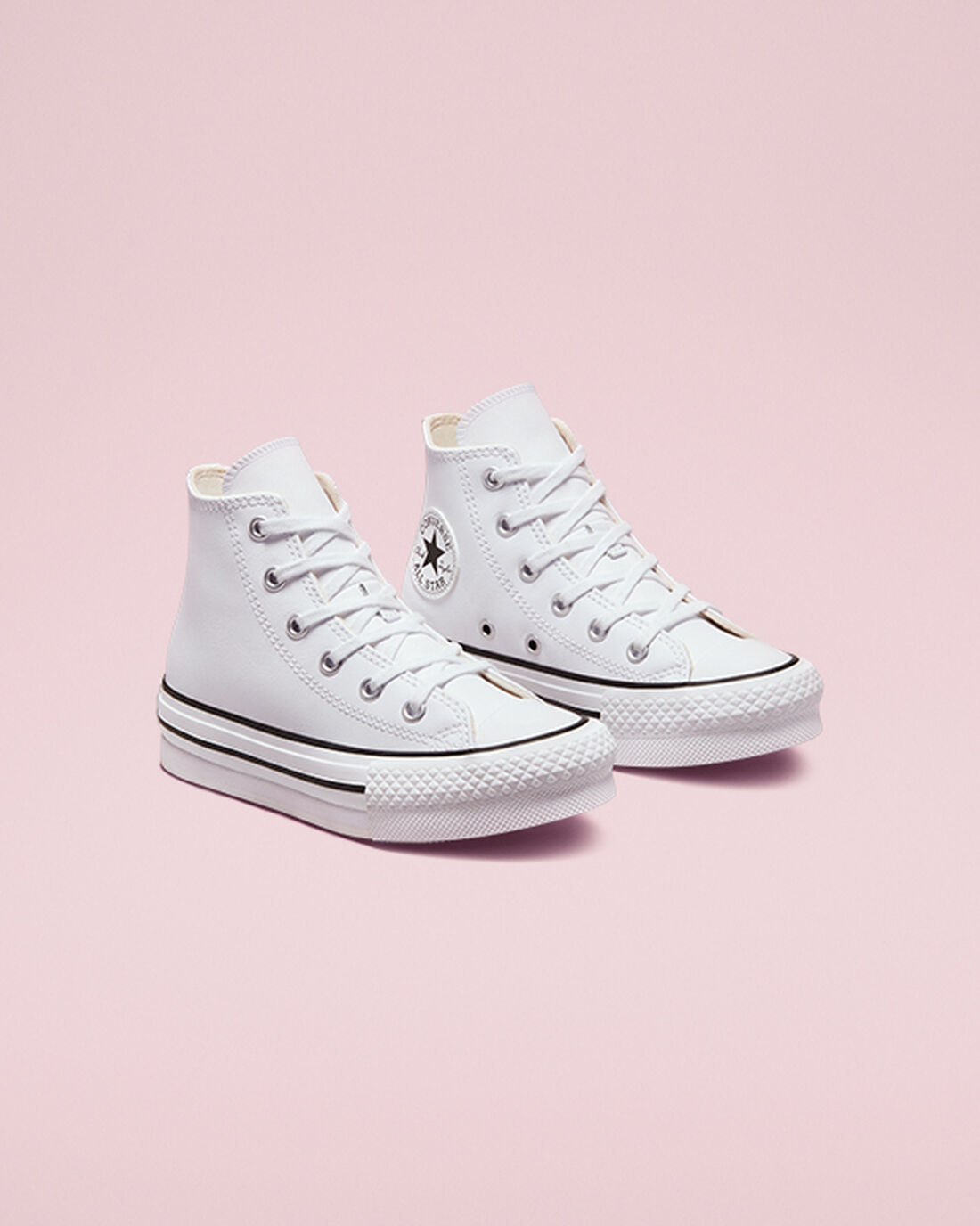 Girls' Converse Chuck Taylor All Star Lift Platform High Top Sneakers White/Beige White/Black | Australia-39451