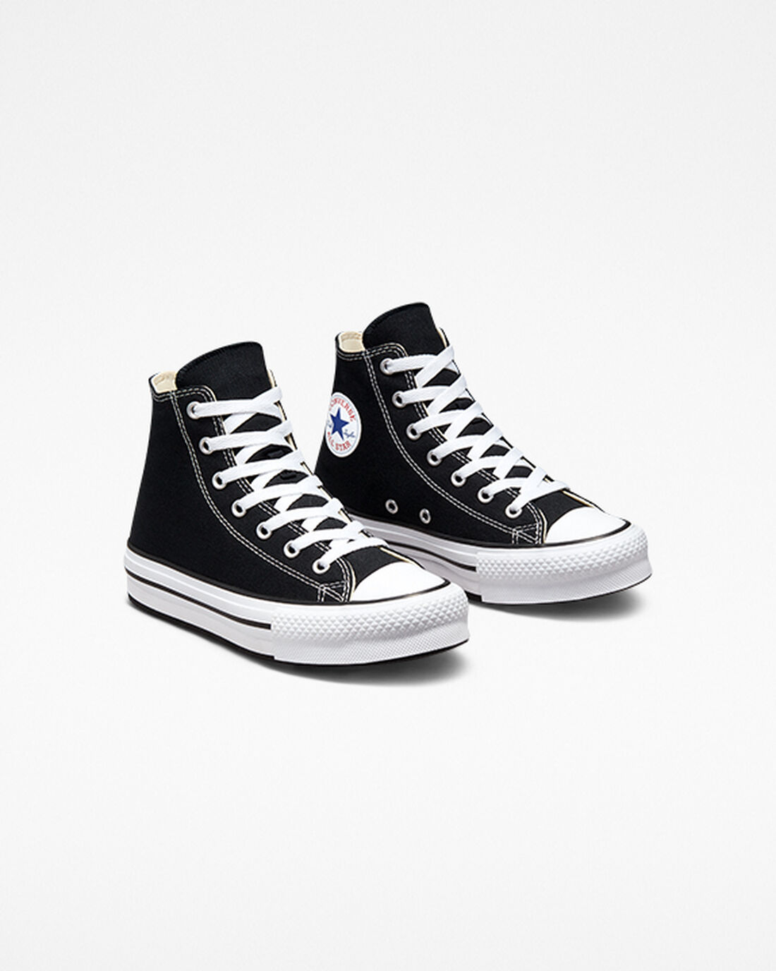 Girls' Converse Chuck Taylor All Star Lift High Top Sneakers Black/White/Black | Australia-43590