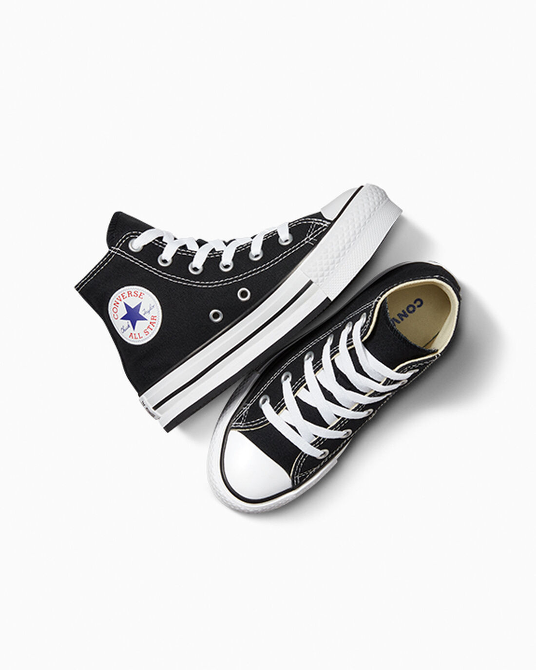 Girls' Converse Chuck Taylor All Star Lift High Top Sneakers Black/White/Black | Australia-69178