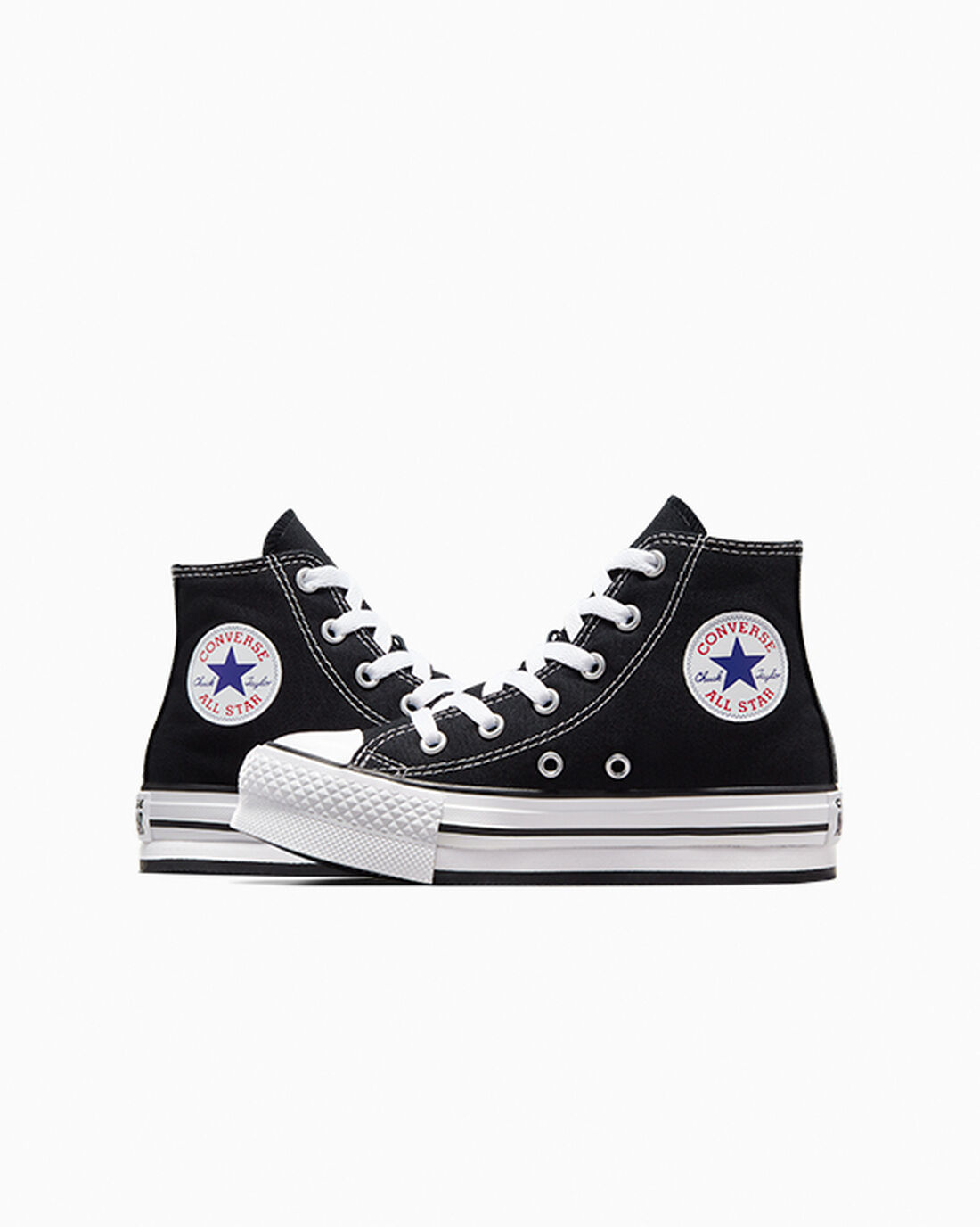 Girls' Converse Chuck Taylor All Star Lift High Top Sneakers Black/White/Black | Australia-69178