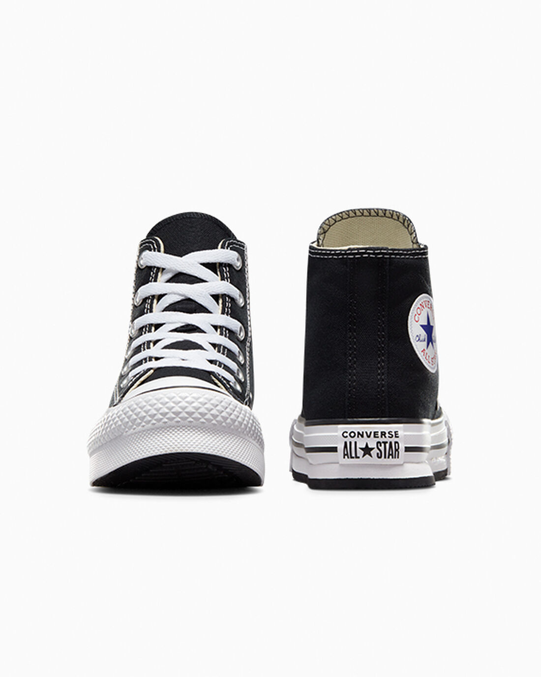 Girls' Converse Chuck Taylor All Star Lift High Top Sneakers Black/White/Black | Australia-69178