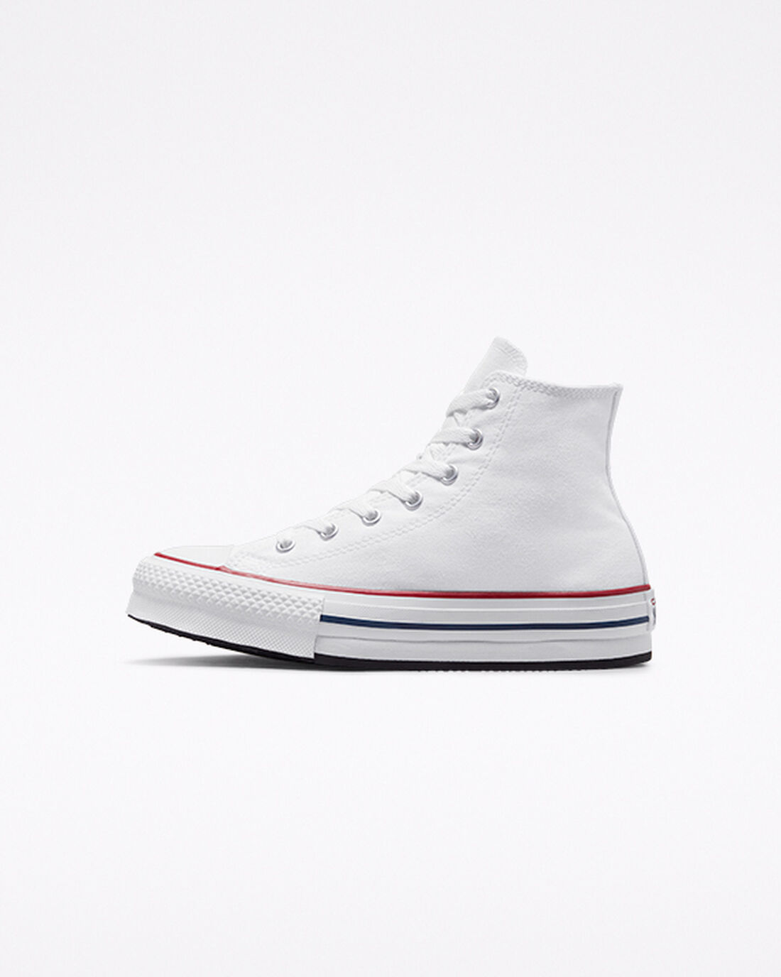 Girls' Converse Chuck Taylor All Star Lift High Top Shoes White/Dark Red/Navy | Australia-69853