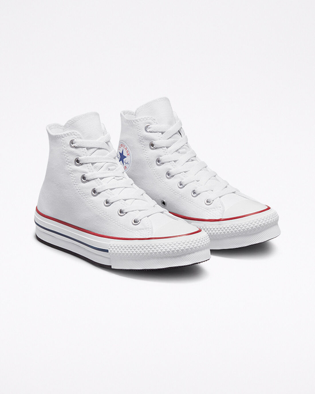 Girls' Converse Chuck Taylor All Star Lift High Top Shoes White/Dark Red/Navy | Australia-69853