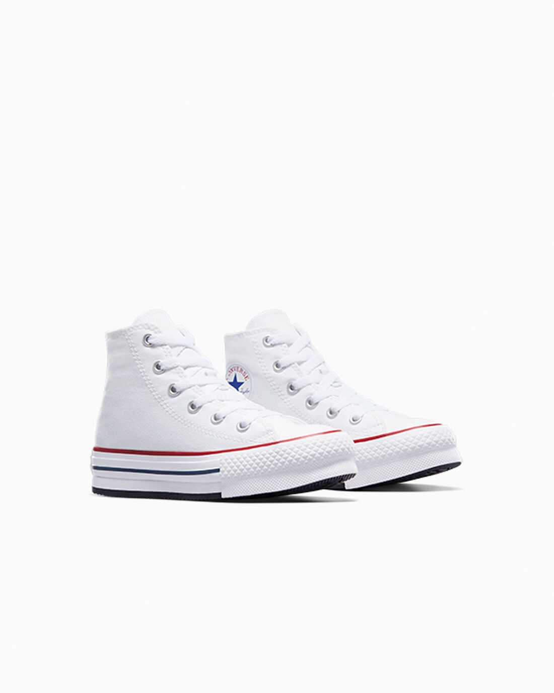 Girls' Converse Chuck Taylor All Star Lift High Top Sneakers White/Dark Red/Navy | Australia-85149