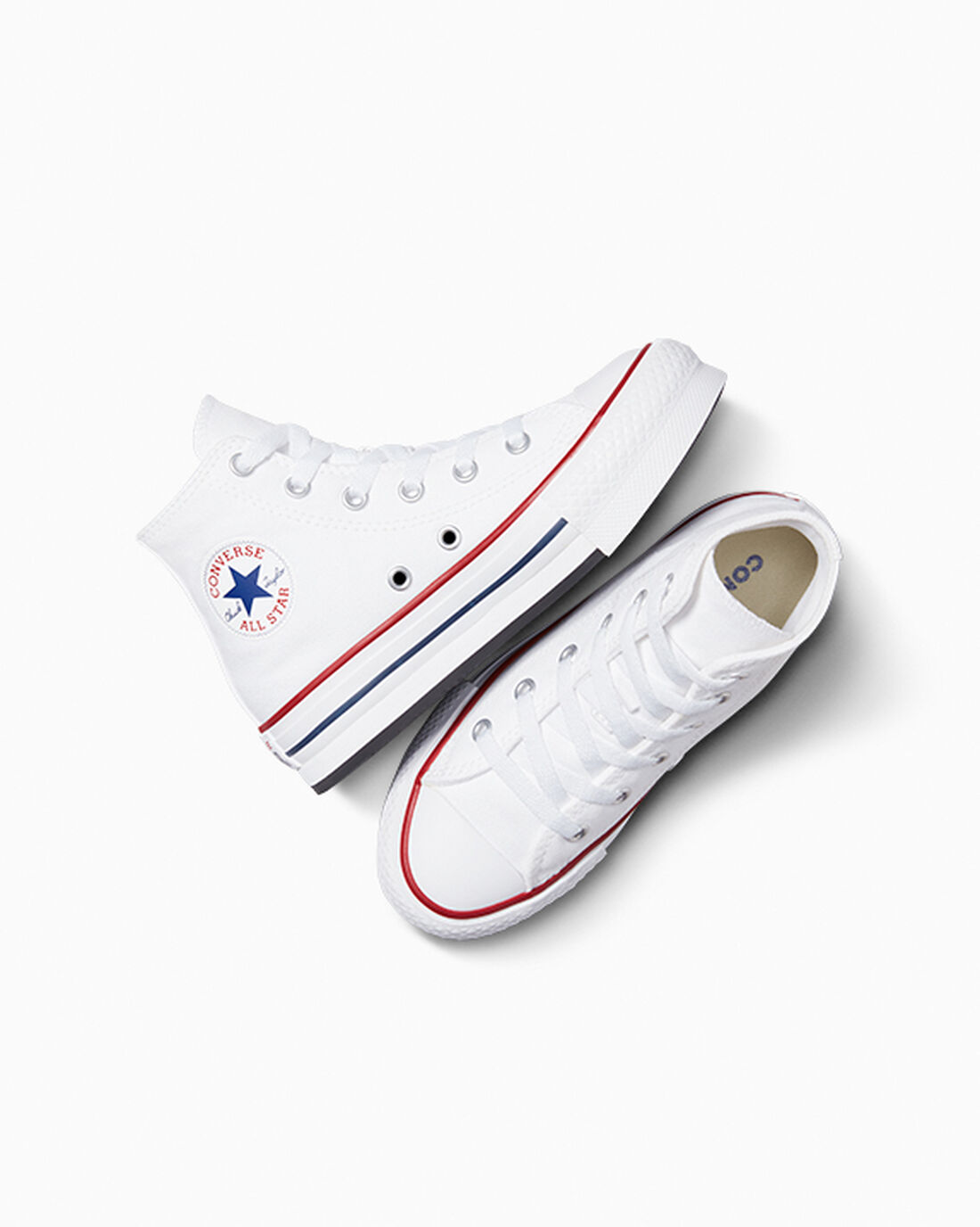 Girls' Converse Chuck Taylor All Star Lift High Top Sneakers White/Dark Red/Navy | Australia-85149