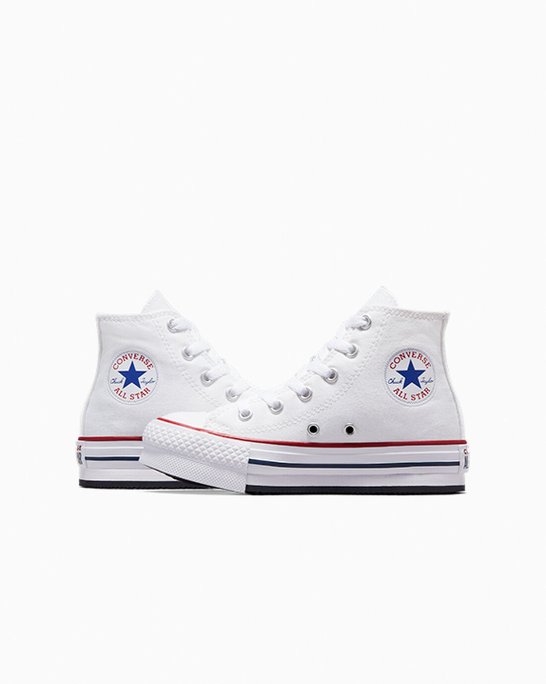 Girls' Converse Chuck Taylor All Star Lift High Top Sneakers White/Dark Red/Navy | Australia-85149