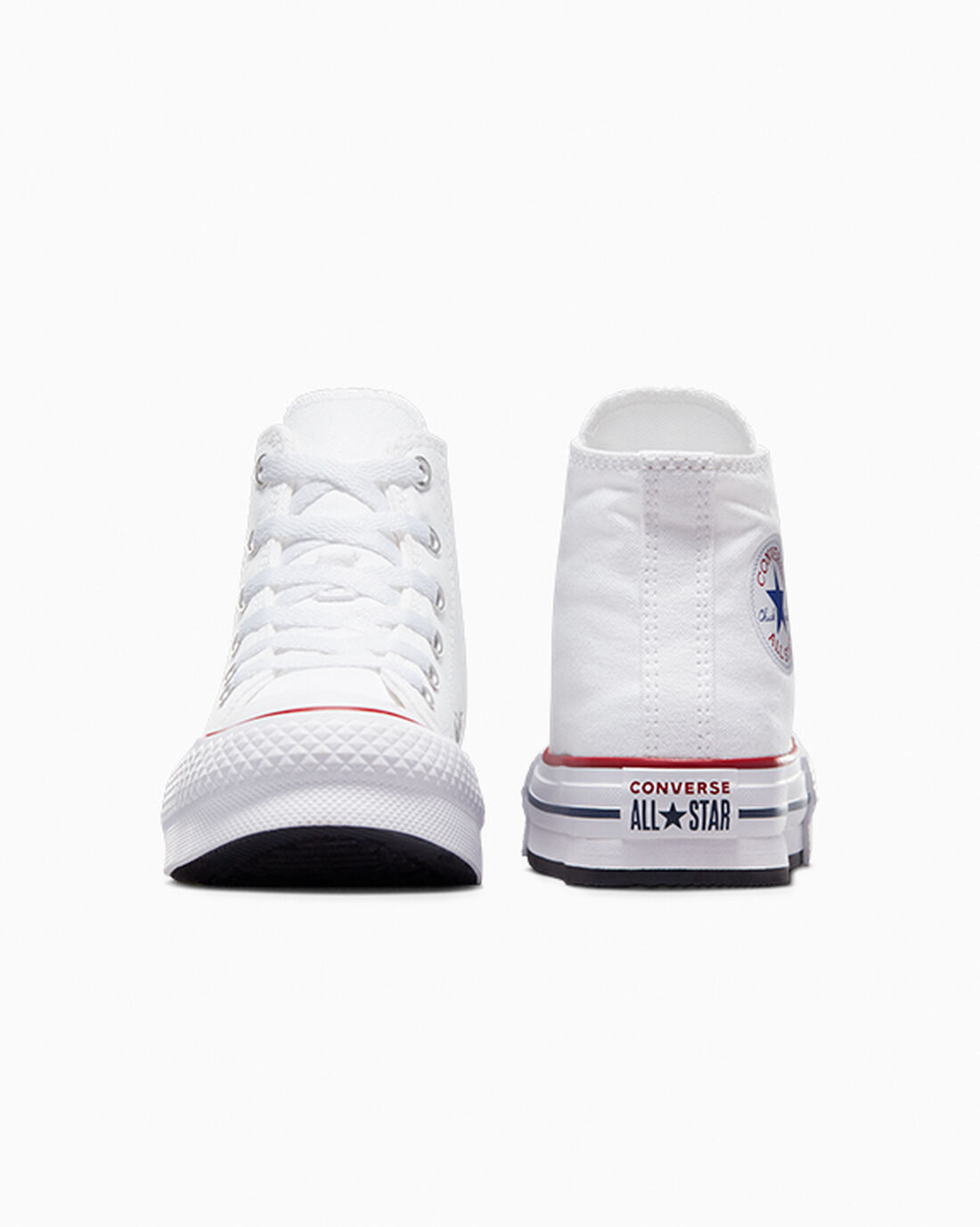 Girls' Converse Chuck Taylor All Star Lift High Top Sneakers White/Dark Red/Navy | Australia-85149