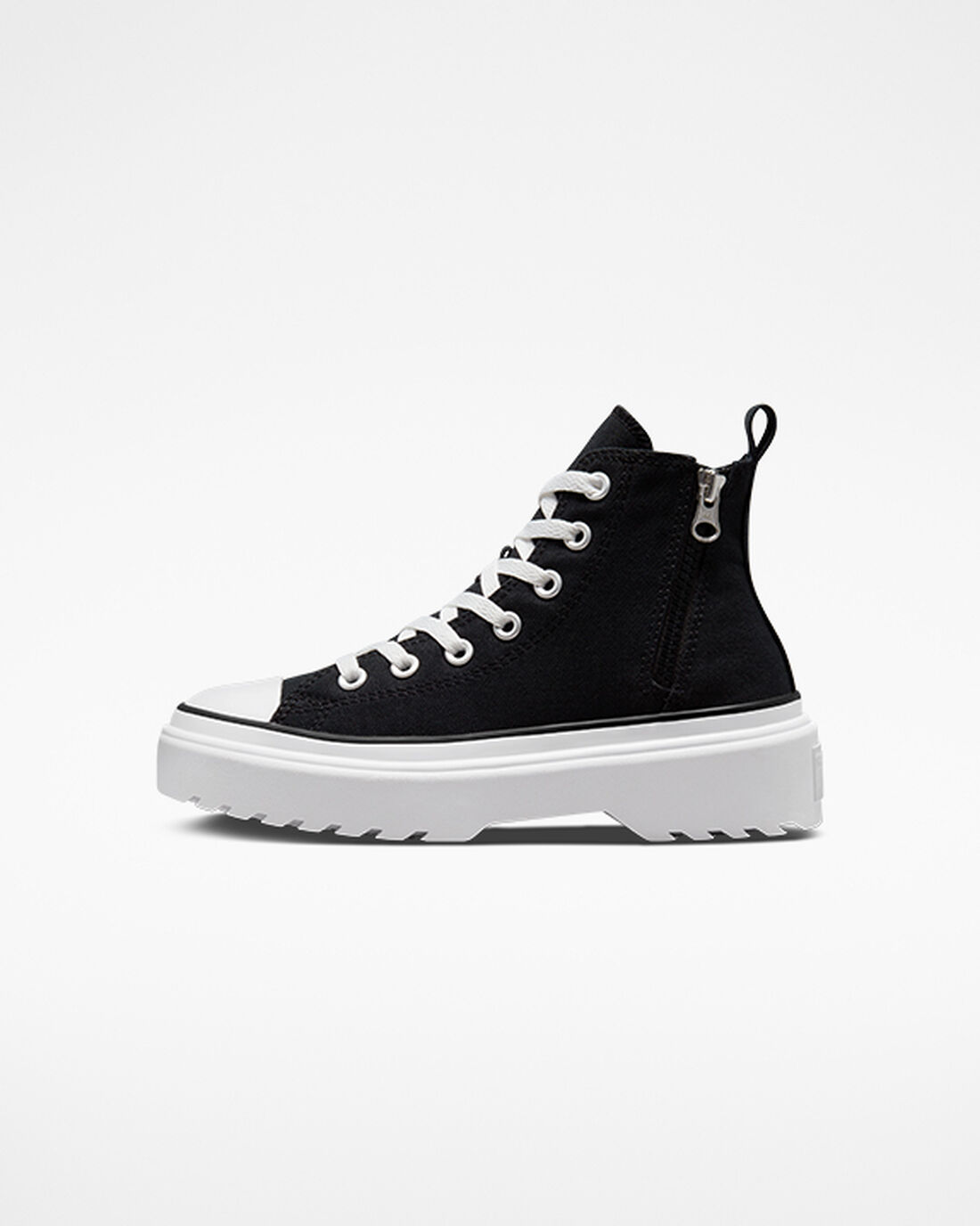 Girls' Converse Chuck Taylor All Star Lugged Lift High Top Sneakers Black/White | Australia-01236