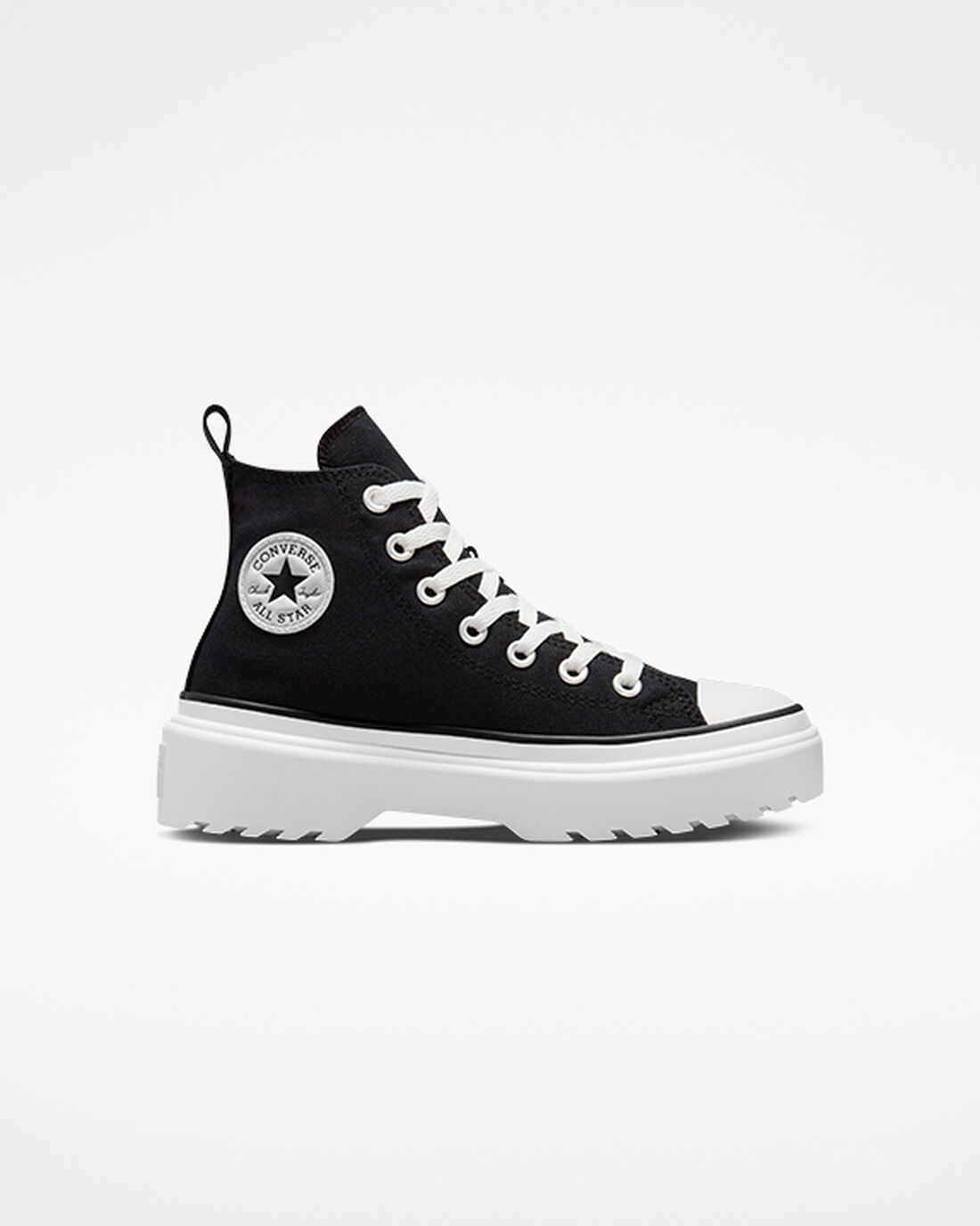 Girls\' Converse Chuck Taylor All Star Lugged Lift High Top Sneakers Black/White | Australia-01236