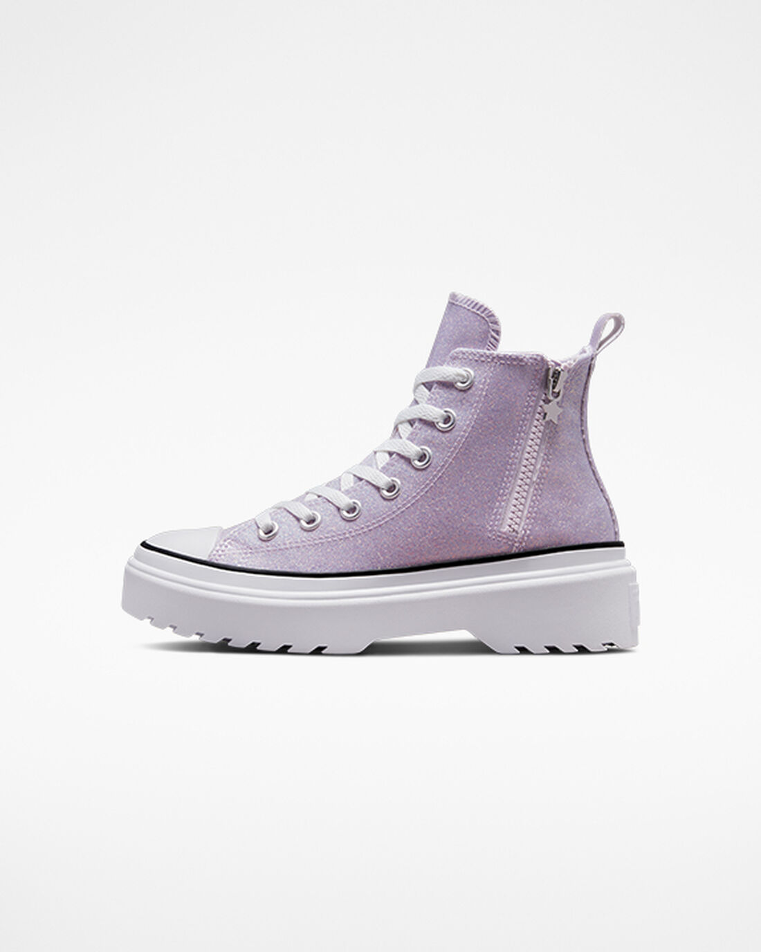 Girls' Converse Chuck Taylor All Star Lugged Lift High Top Sneakers Purple/White/Black | Australia-04379