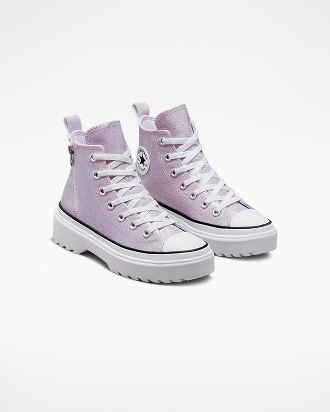 Girls' Converse Chuck Taylor All Star Lugged Lift High Top Sneakers Purple/White/Black | Australia-04379