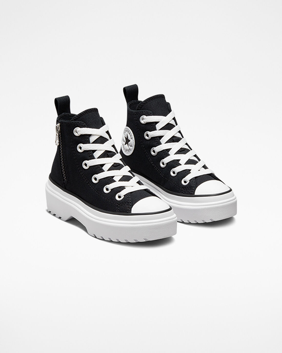 Girls' Converse Chuck Taylor All Star Lugged Lift High Top Sneakers Black/White | Australia-21675