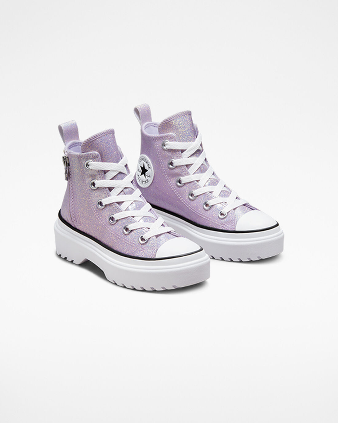 Girls' Converse Chuck Taylor All Star Lugged Lift High Top Sneakers Purple/White/Black | Australia-31976