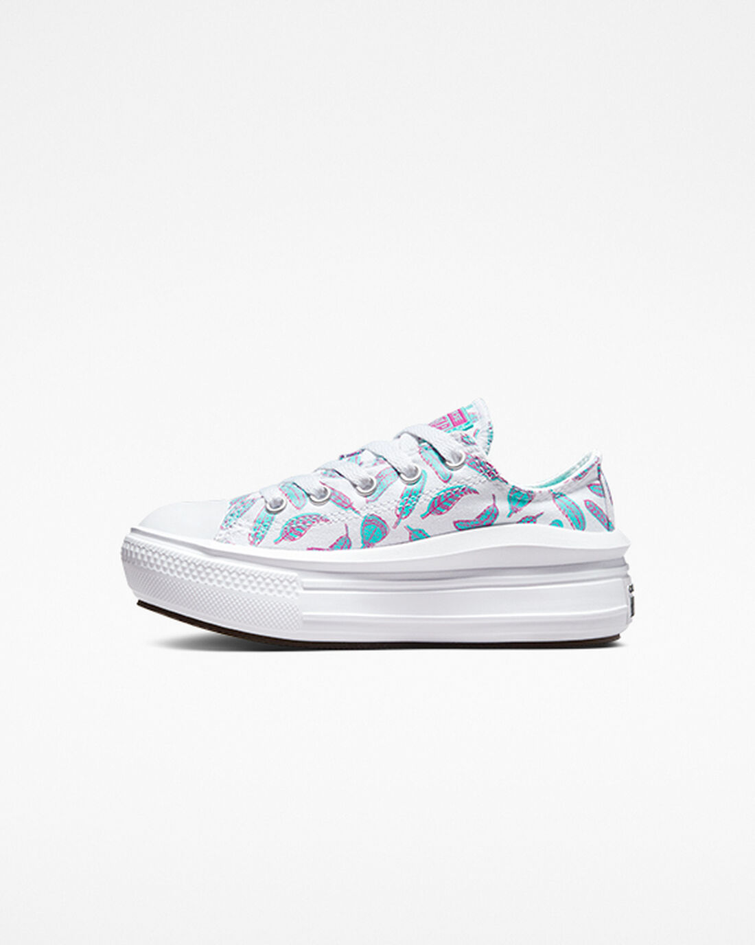 Girls' Converse Chuck Taylor All Star Move Sneakers White/Light Turquoise | Australia-04127