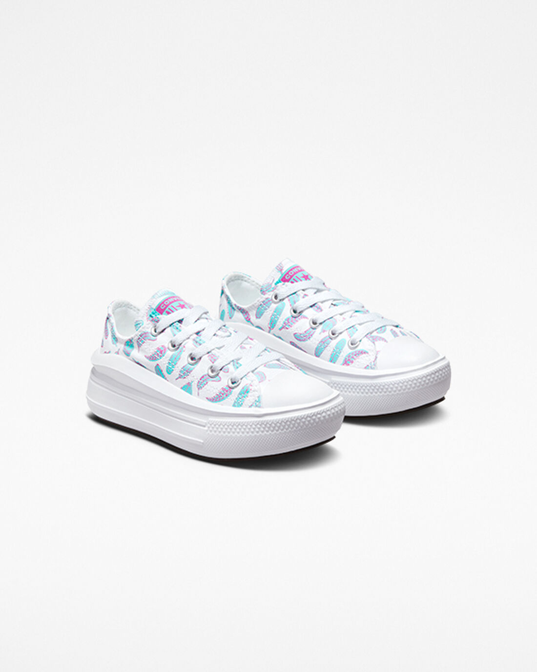 Girls' Converse Chuck Taylor All Star Move Sneakers White/Light Turquoise | Australia-04127