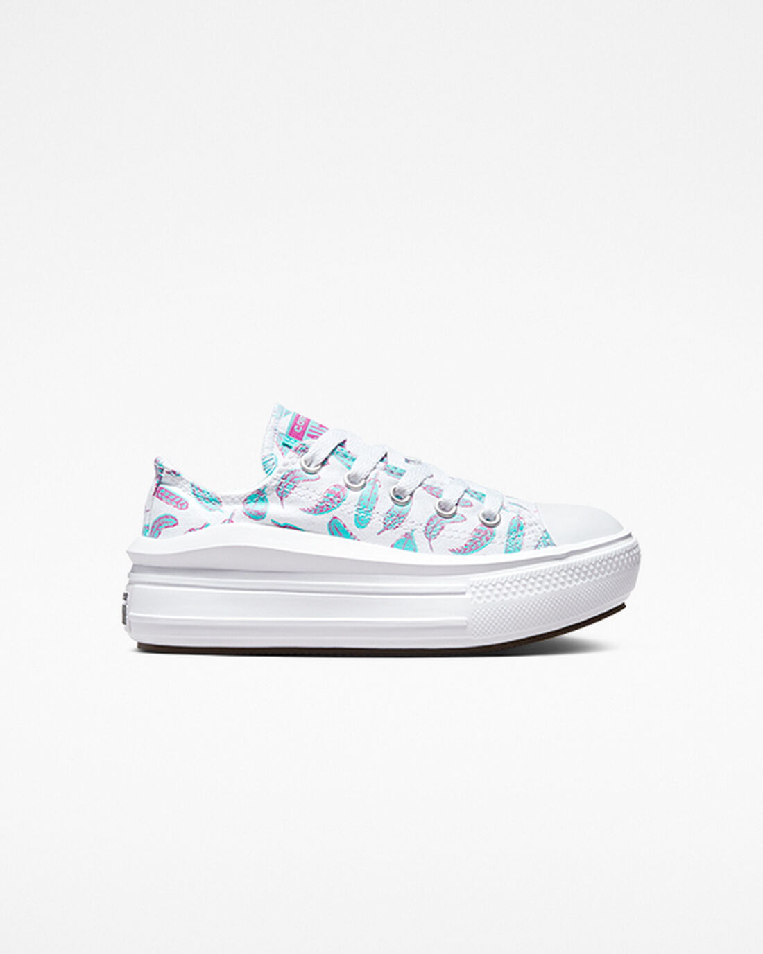 Girls\' Converse Chuck Taylor All Star Move Sneakers White/Light Turquoise | Australia-04127