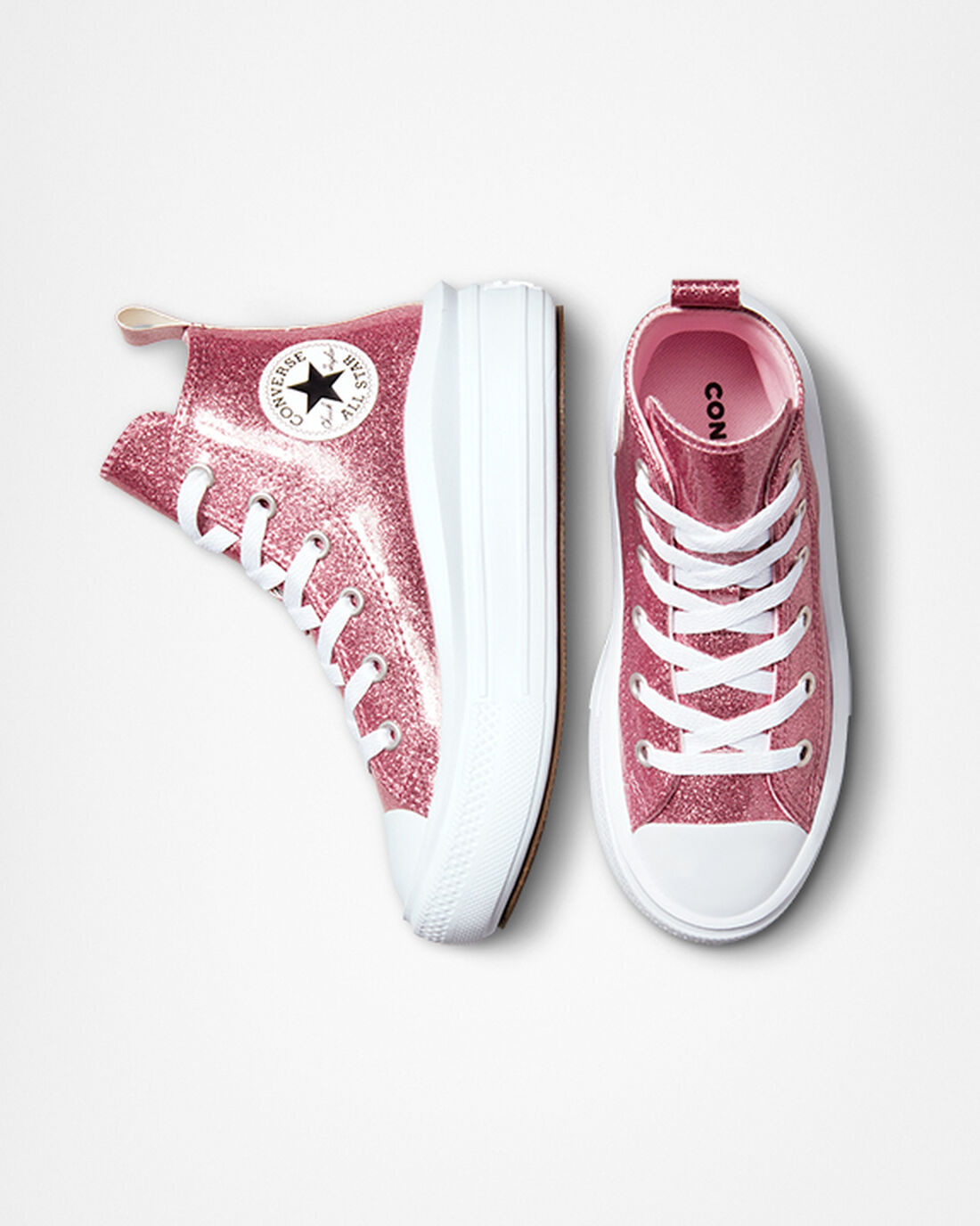 Girls' Converse Chuck Taylor All Star Move High Top Sneakers Pink/Purple/White | Australia-14673