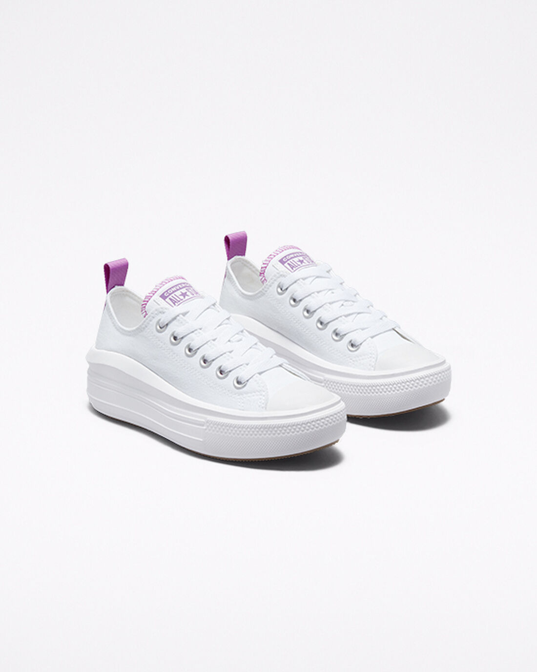 Girls' Converse Chuck Taylor All Star Move Sneakers White/Purple/White | Australia-34987