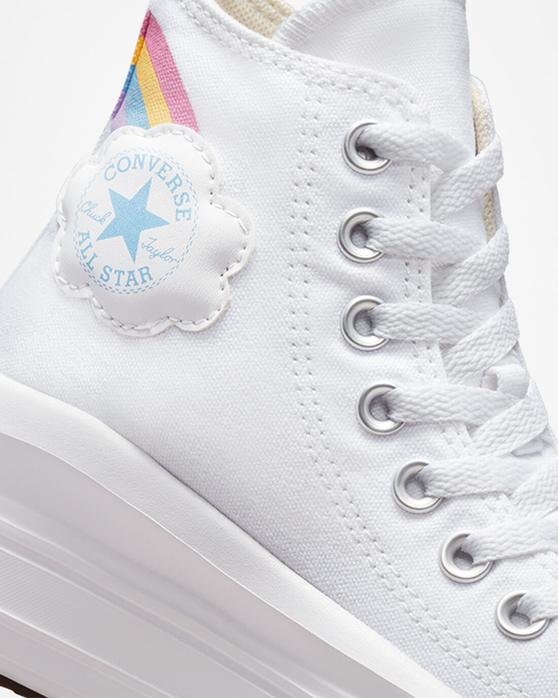 Girls' Converse Chuck Taylor All Star Move High Top Sneakers White/Blue/Pink | Australia-79631