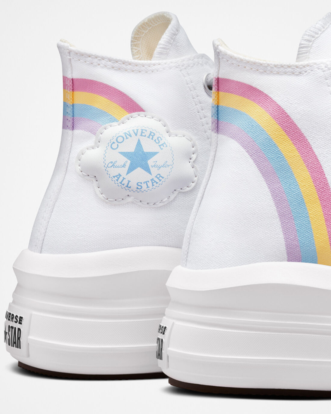 Girls' Converse Chuck Taylor All Star Move High Top Sneakers White/Blue/Pink | Australia-79631