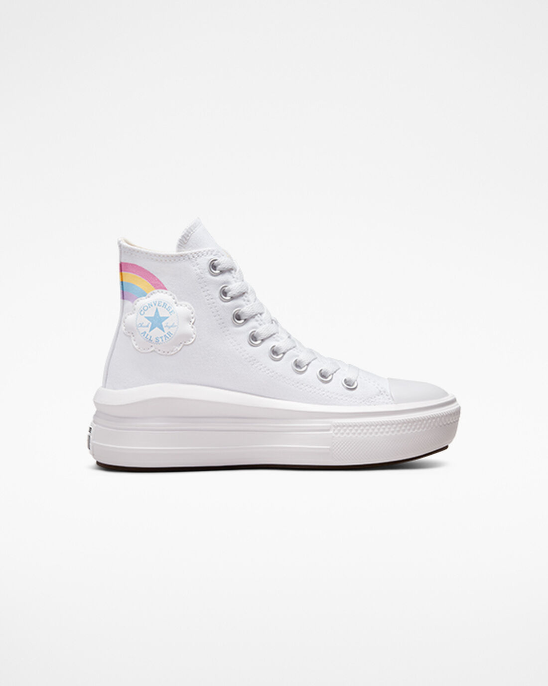 Girls\' Converse Chuck Taylor All Star Move High Top Sneakers White/Blue/Pink | Australia-79631