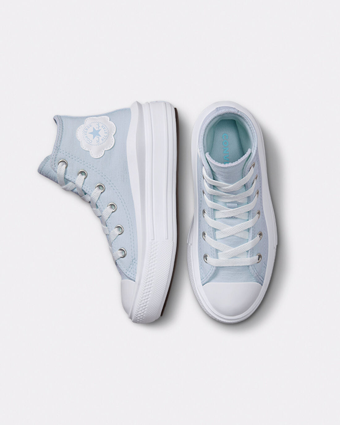 Girls' Converse Chuck Taylor All Star Move High Top Sneakers Blue | Australia-85021