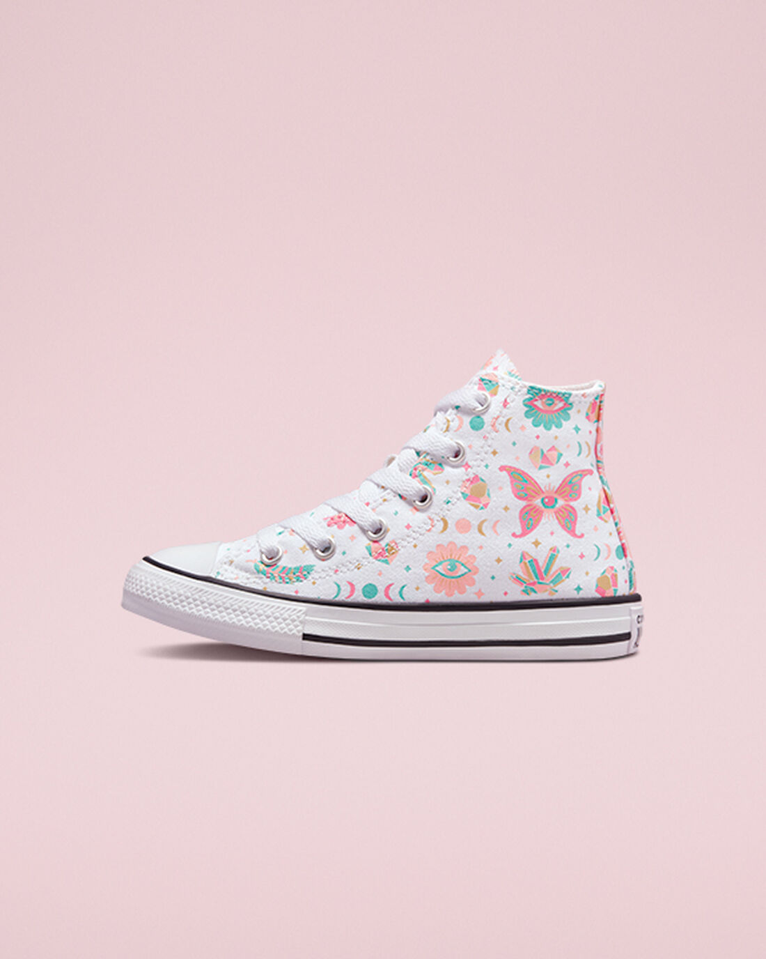 Girls' Converse Chuck Taylor All Star Mystic Gems High Top Sneakers White/Pink/Coral | Australia-19406