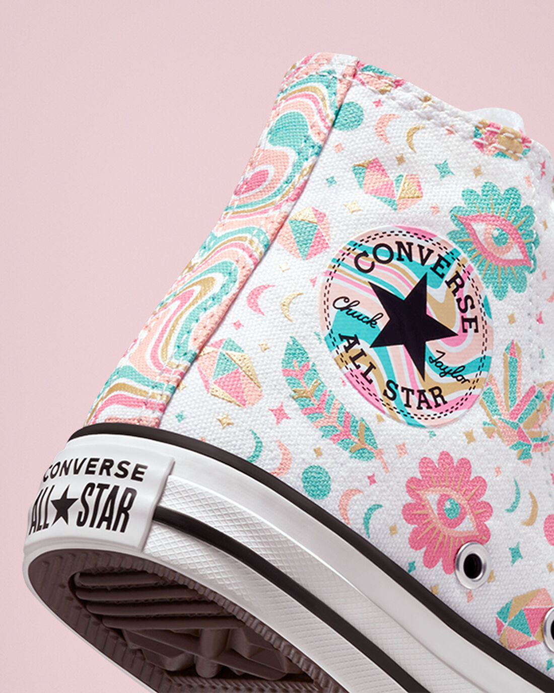 Girls' Converse Chuck Taylor All Star Mystic Gems High Top Sneakers White/Pink/Coral | Australia-19406